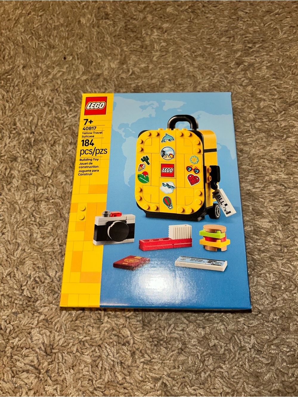 LEGO Kids Yellow Travel Suitcase Building Toy - 184 pcs (Sealed)